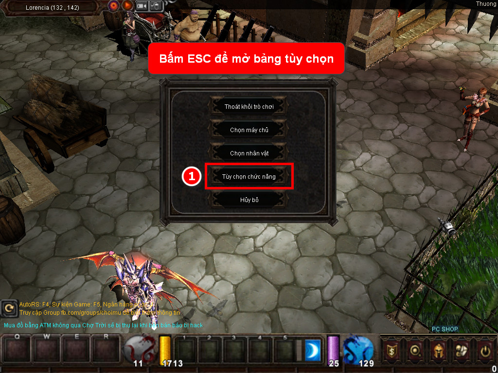 Chức năng chính của Game MU Tàn Sát Chức năng chính của Game MU Tàn Sát